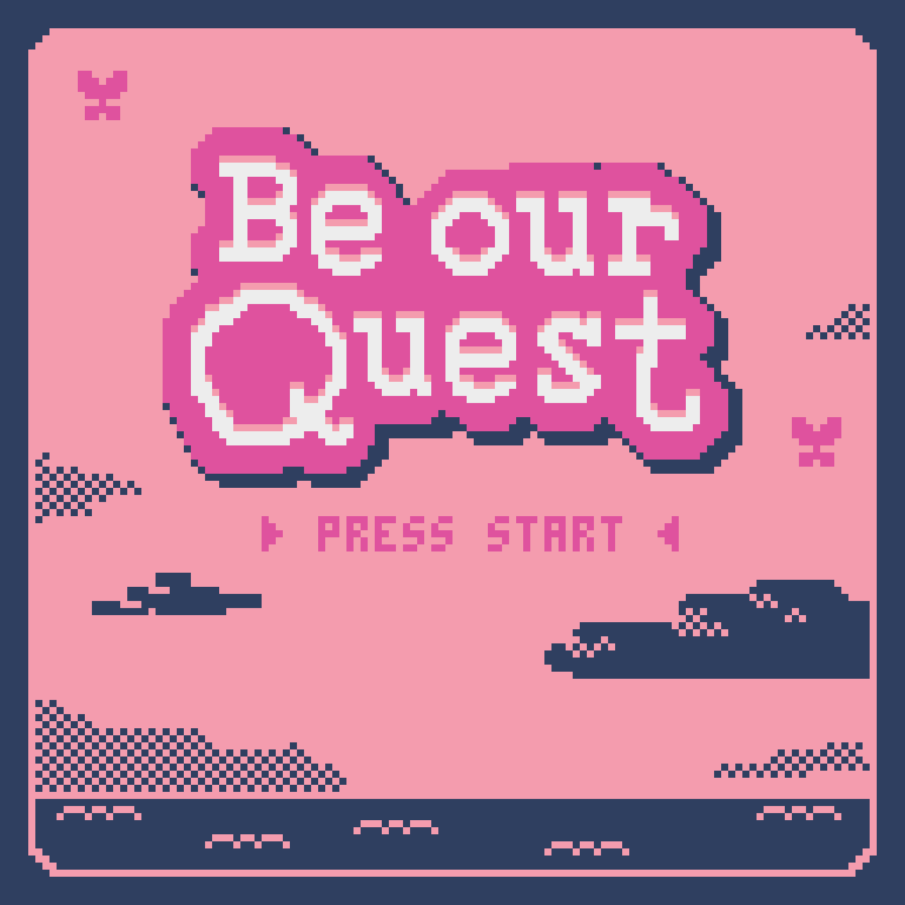 BE OUR QUEST logo, surrounded by birds